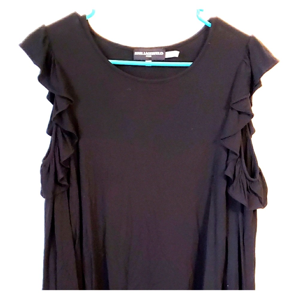 Karl Lagerfeld Women's Black Top Sz Sm